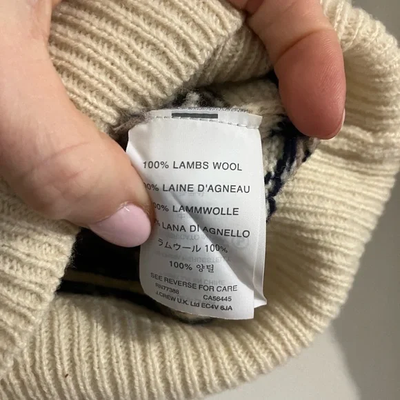 EUC J.Crew Lambswool Fair Isle Sweater - Picture 3 of 3